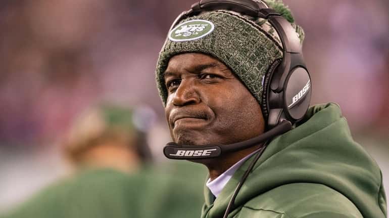 Jets coach Todd Bowles reacts to the Texans' game-winning touchdown...