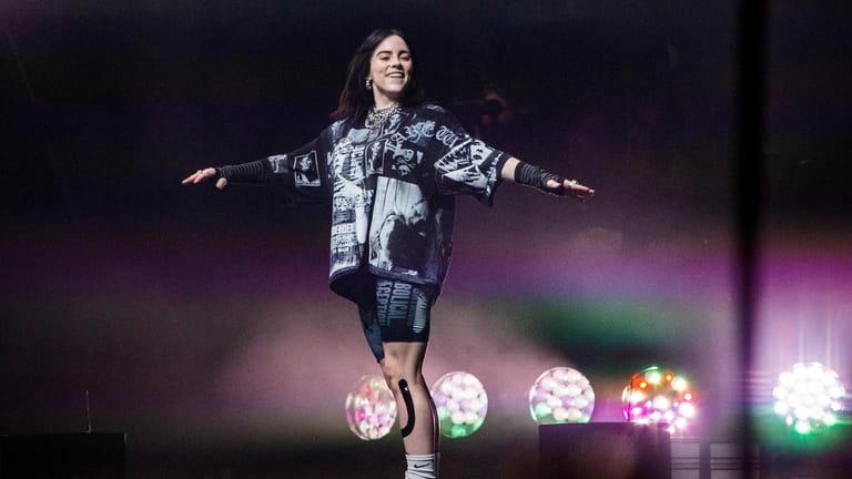 FILe - Billie Eilish performs on the Pyramid main stage...