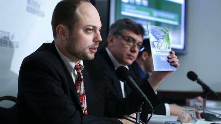 Vladimir Kara-Murza, foreground, helps lead Open Russia, the country's largest...