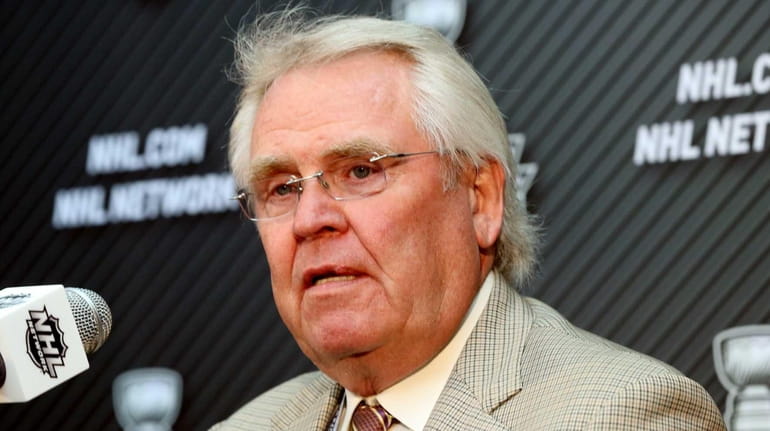Glen Sather, president and general manager of the Rangers, speaks...