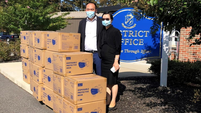 Manhasset School District received a donation of 50,000 masks last...