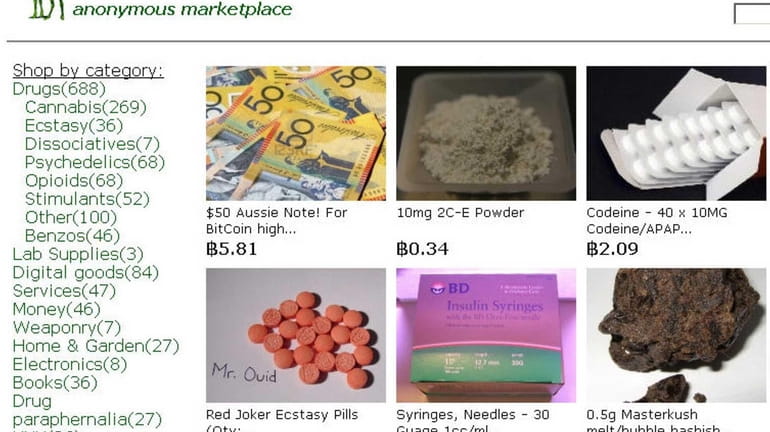 Still image frame of the website "Silk Road" anonymous market...