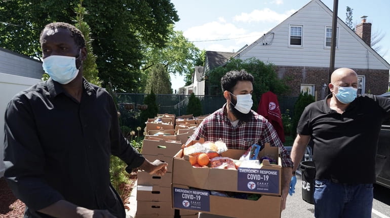 Hillside Islamic Center serves as the central food-packages pick-up location...