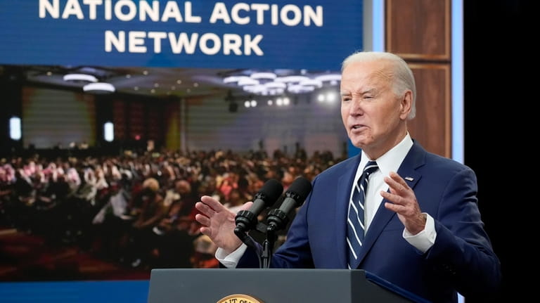 President Joe Biden speaks to the National Action Network Convention...