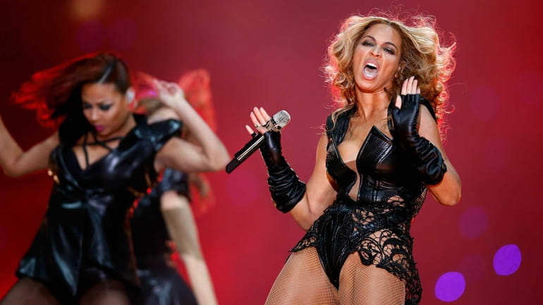 Singer Beyonce performs during the Pepsi Super Bowl XLVII Halftime...