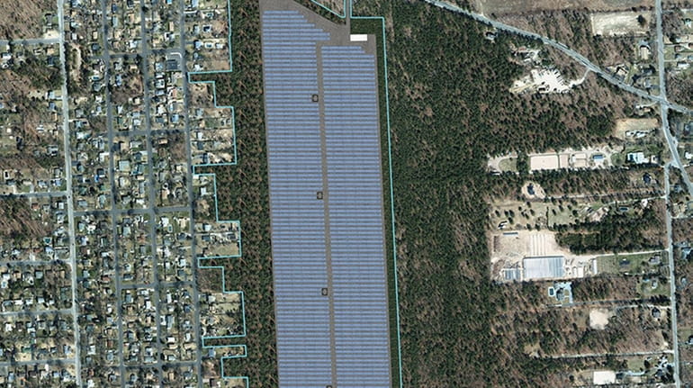 Rendering of the proposed Middle Island Solar Farm that would...