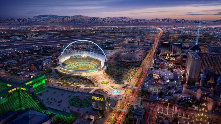 In this rendering released by the Oakland Athletics, Friday, May...