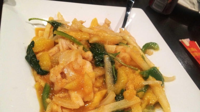 This is the Thai mango chicken at Chopstix in Carle...