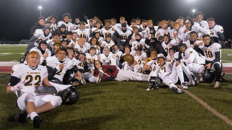 The St. Anthony's football team after winning the state championship...