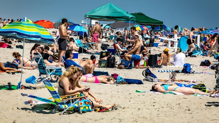 A large crowd descended on Jones Beach State Park at...