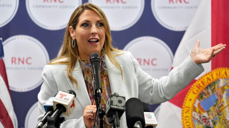 Republican National Committee chairman Ronna McDaniel speaks during a Get...