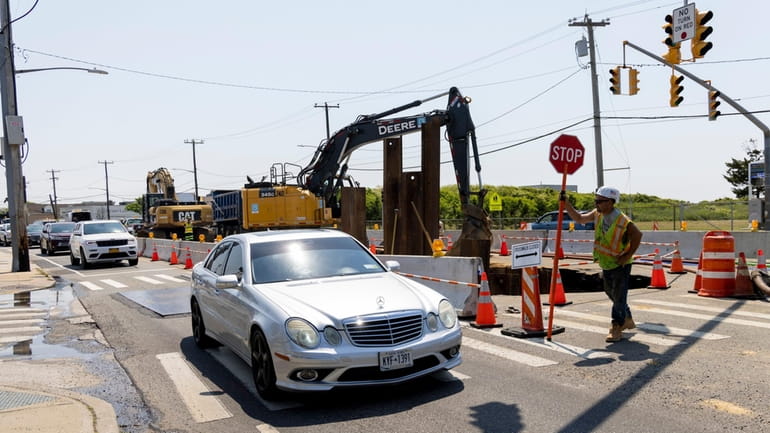 There were traffic delays as sinkhole repairs continued Friday on...