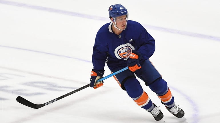 Islanders forward Jean-Gabriel Pageau skates during an NHL summer training...