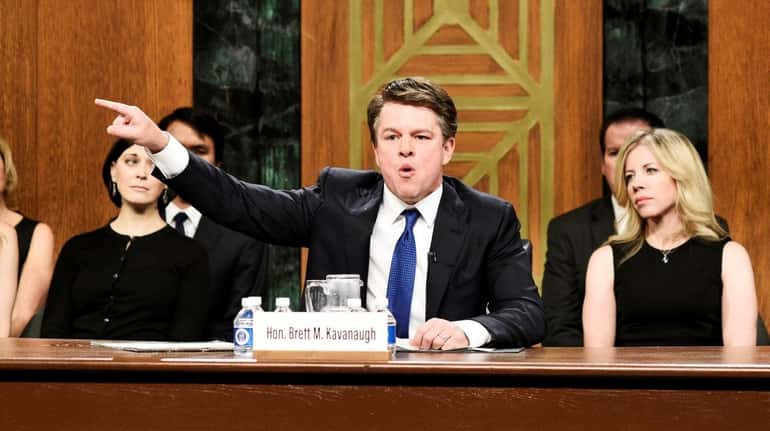 Matt Damon as Supreme Court nominee Brett Kavanaugh during "Saturday Night...