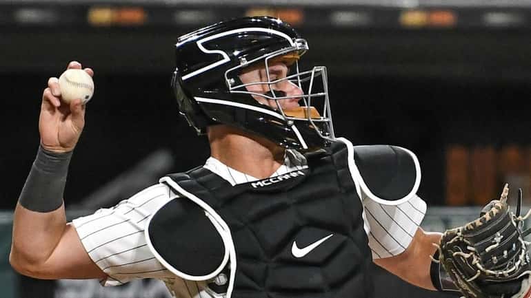 Playing for the White Sox in 2019-20, catcher James McCann...