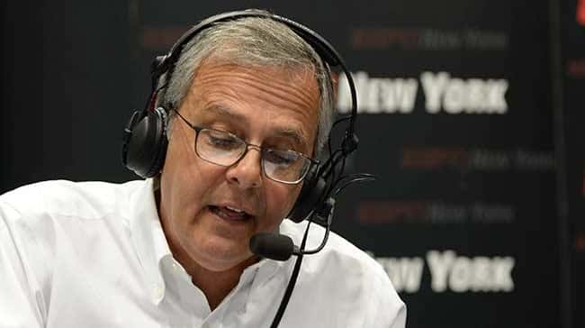 Mike Lupica broadcasting on ESPN New York Radio from FanFest...