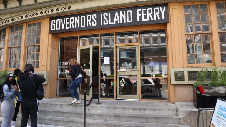 Exterior view of Governors Island ferry terminal in downtown Manhattan.