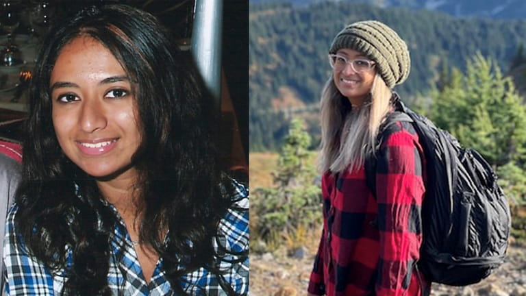 Ashley Iype in 2012, left, and now.