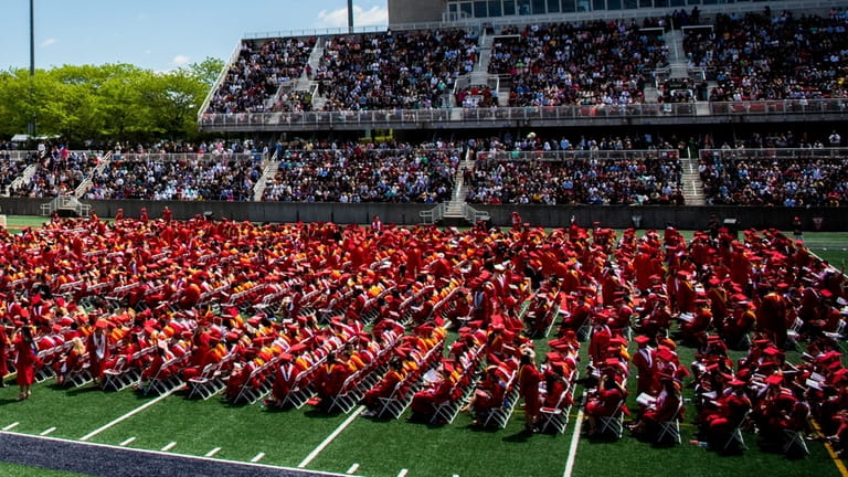 A Stony Brook University graduation before the pandemic, in May 2019.