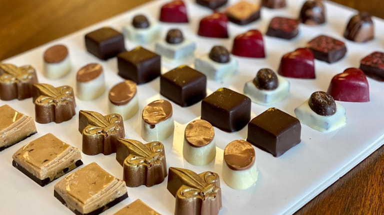 A selection of chocolates at North Fork Chocolate Company in...