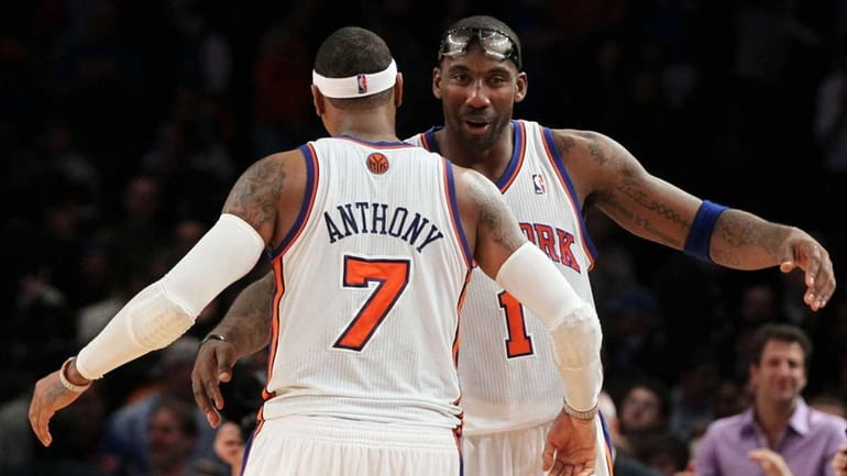 Amar'e Stoudemire and Carmelo Anthony of the New York Knicks...