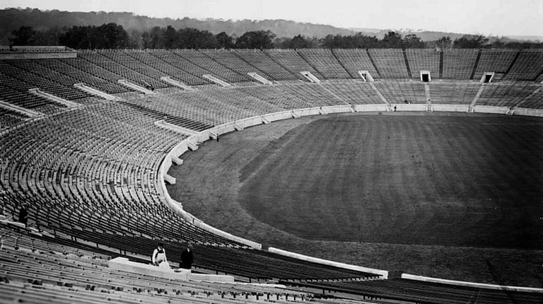 The Yale Bowl at Yale University before its opening day,...