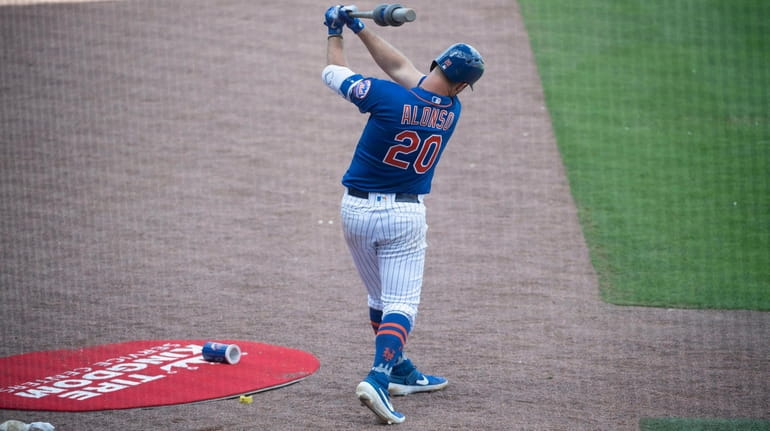 The Mets' Pete Alonso during a spring training game against...