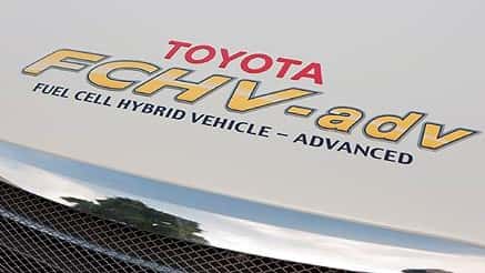 The hood of Toyota fuel cell hybrid car