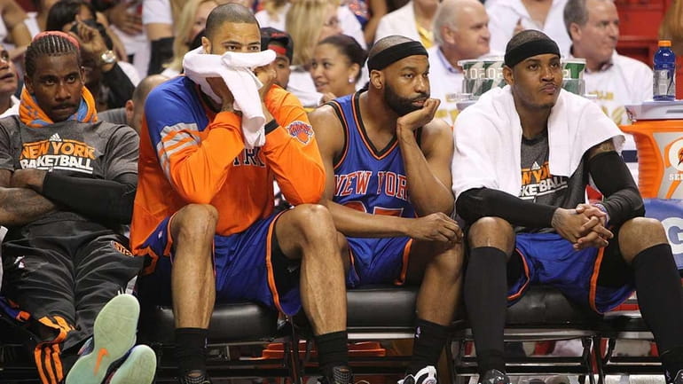 New York Knicks , from left-right, Amar'e Stoudemire, Tyson Chandler,...