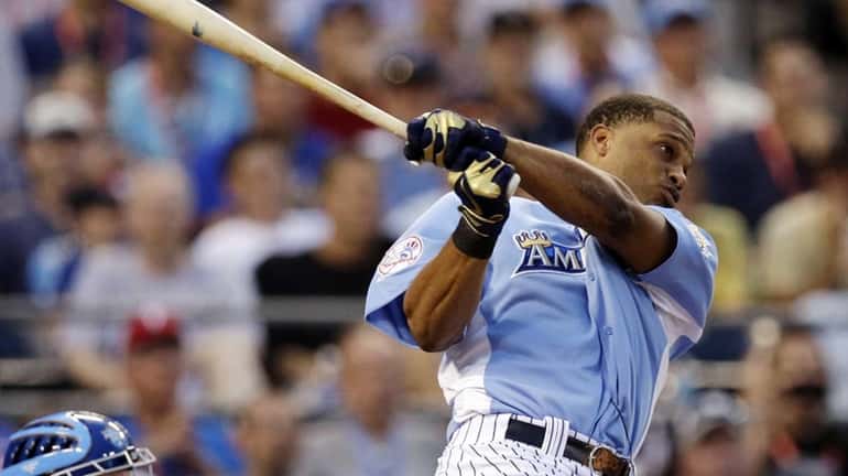 Robinson Cano swings during the 2012 Home Run Derby. (July...