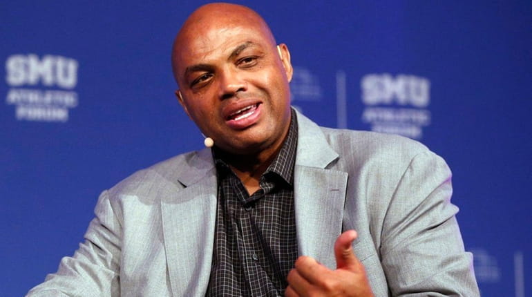 Former NBA player and TV analyst Charles Barkley answers questions...