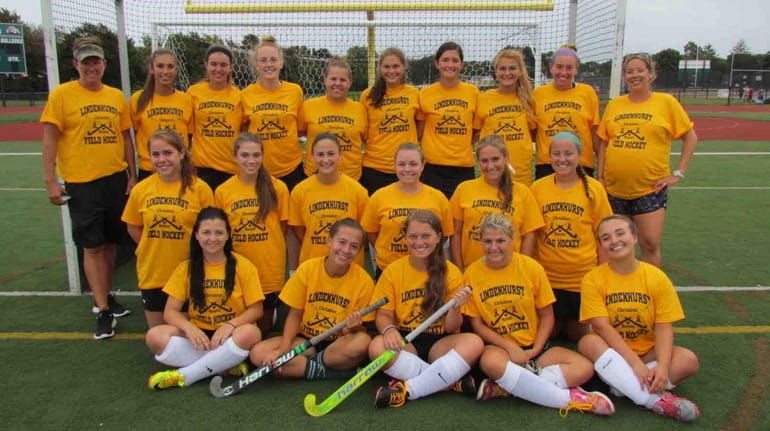 Lindenhurst High School’s girls varsity field hockey team wore gold...