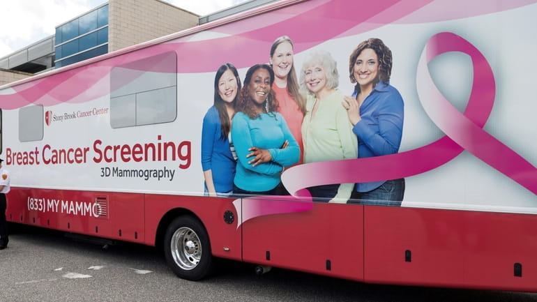 Stony Brook Medicine’s Mobile Mammography van was parked outside the...