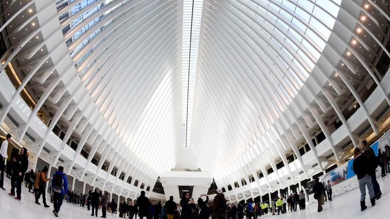The first portion of Santiago Calatrava's World Trade Center Transportation...
