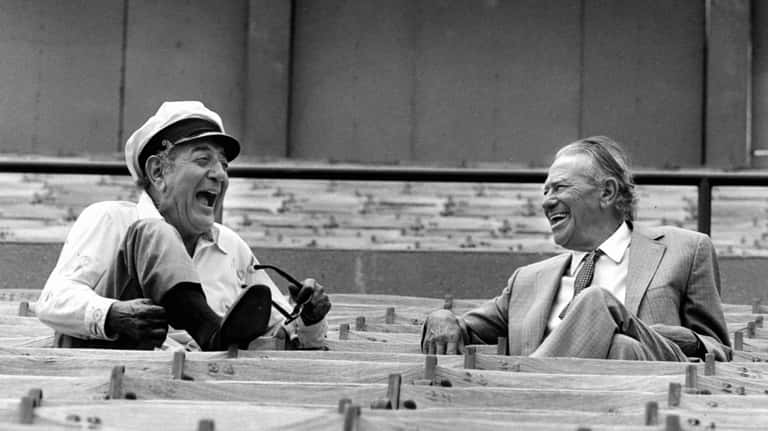 Guy Lombardo and E.Y. "Yip" Harburg share a laugh during...