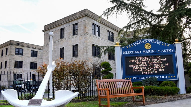 The entrance to the U.S. Merchant Marine Academy in Kings Point...