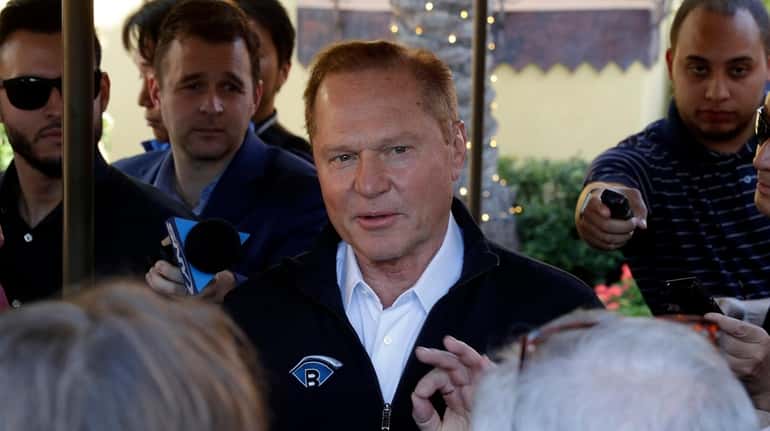 Sports agent Scott Boras speaks to the media at the...