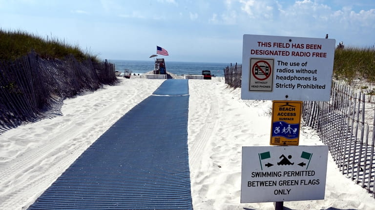 Swimming at Robert Moses State Park beaches resumed following a...