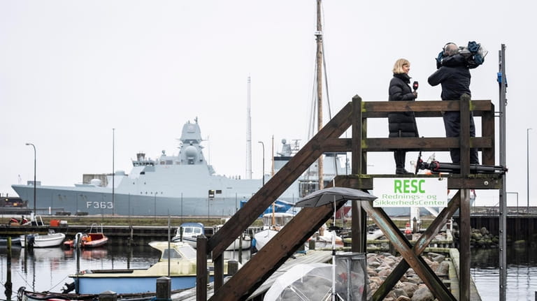 The Danish naval frigate Niels Juel is docked in Korsoer,...