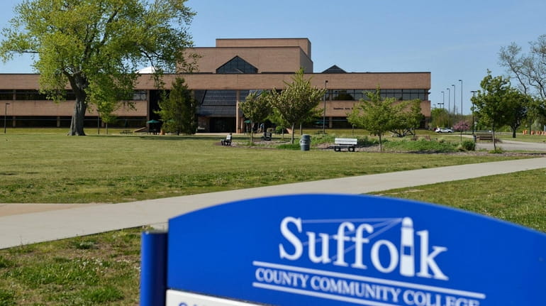 An exterior view of Suffolk County Community College in Brentwood...