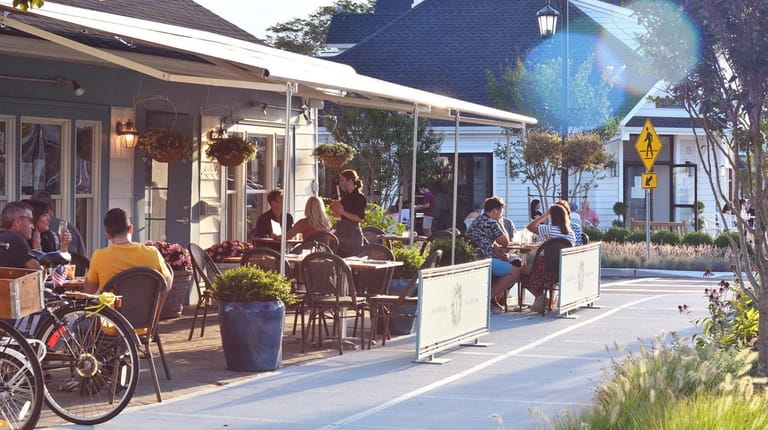 Outdoor dining at Flora in Westhampton Beach.