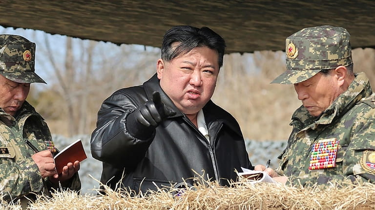 In this photo provided by the North Korean government, North...