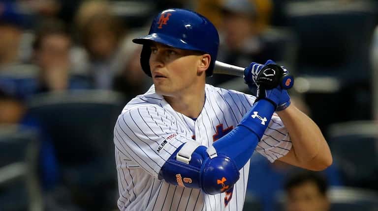 Brandon Nimmo of the Mets bats during the first inning against the...