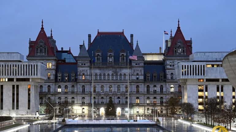 The Capitol in Albany before sunrise on the opening day...
