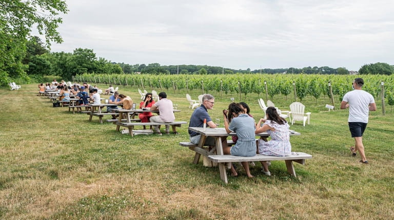 The lawn area at Bedell Cellars in Cutchogue.