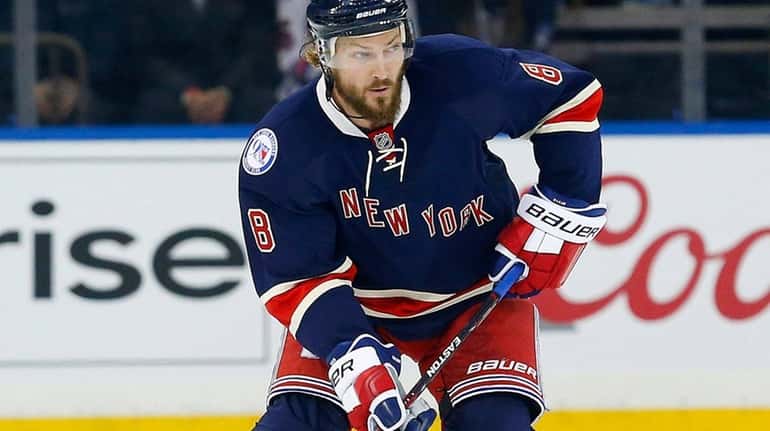 Kevin Klein of the New York Rangers skates in the...