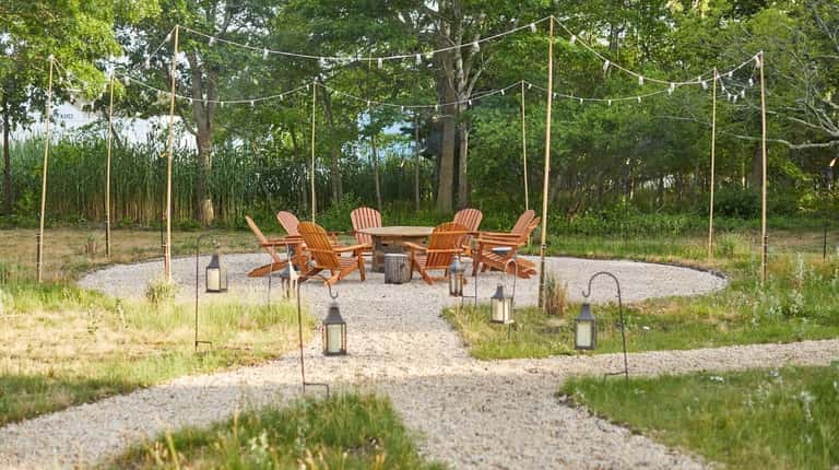 An outdoor dining setup at Stone Creek Inn in East Quogue.
