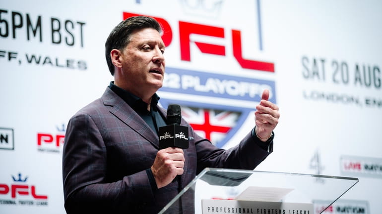 PFL CEO Peter Murray speaks at the league's announcement on...