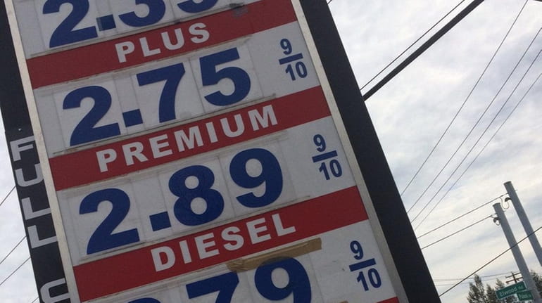 Gasoline prices posted at a station at Pulaski and Elwood...