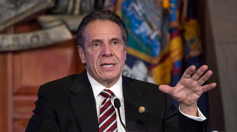 Gov. Andrew M. Cuomo provides a coronavirus update from the Red...